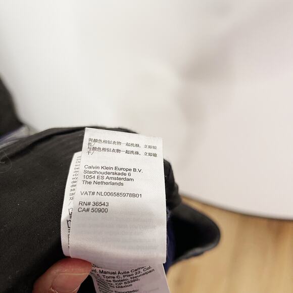 Calvin Klein Mens 34 x 32 Navy Blue Sateen Slim Fit Straight Leg Chino Pants - Picture 10 of 11